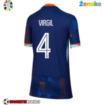 Ženske Nogometnih dresov Nizozemska Virgil van Dijk #4 Gostujoči EP 2024 Kratki rokavi